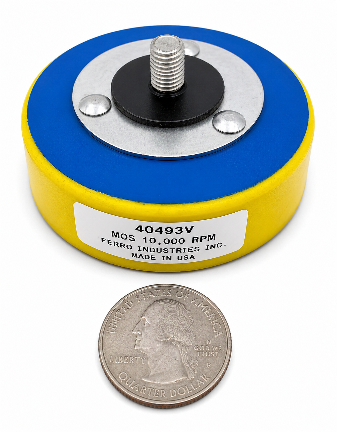 3" Solid PSA (Pressure Sensitive Adhesive) Holder – 5/16"-24 Thread Shank – Made in USA