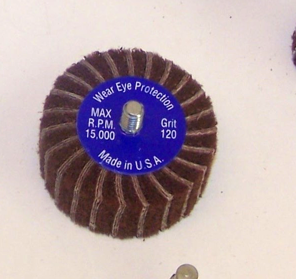2" X 1" X 1/4"-20 THREAD Interleaved Flap Wheel SPECIAL 120 GRIT