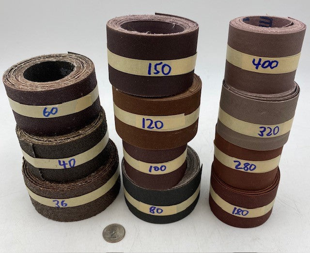 2" X 11' Aluminum Oxide Cloth Shop Rolls – Set of 11 Assorted Grits