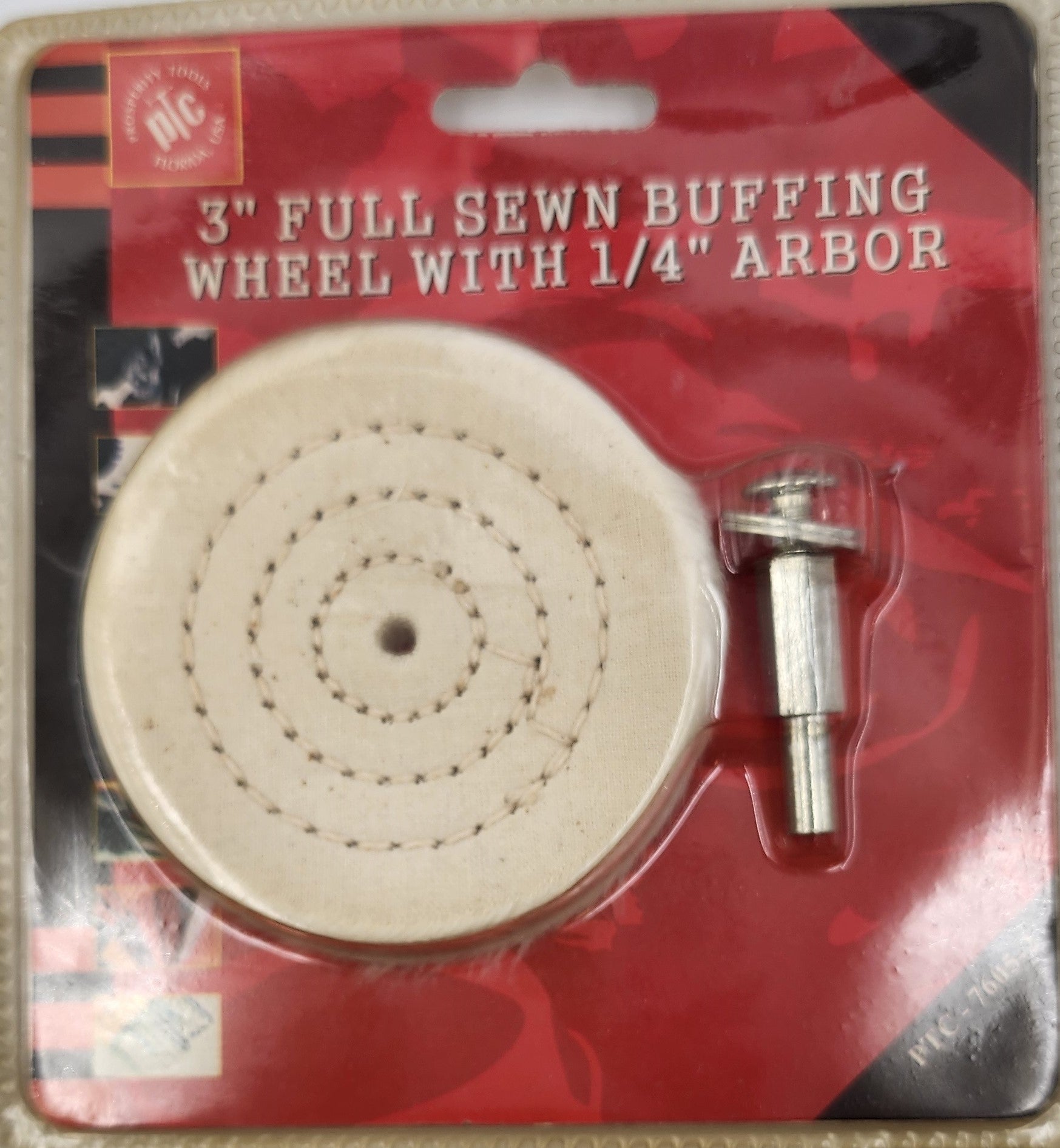 3" DIAM. BUFFING WHEEL MED w/ 1/4" METAL SHANK