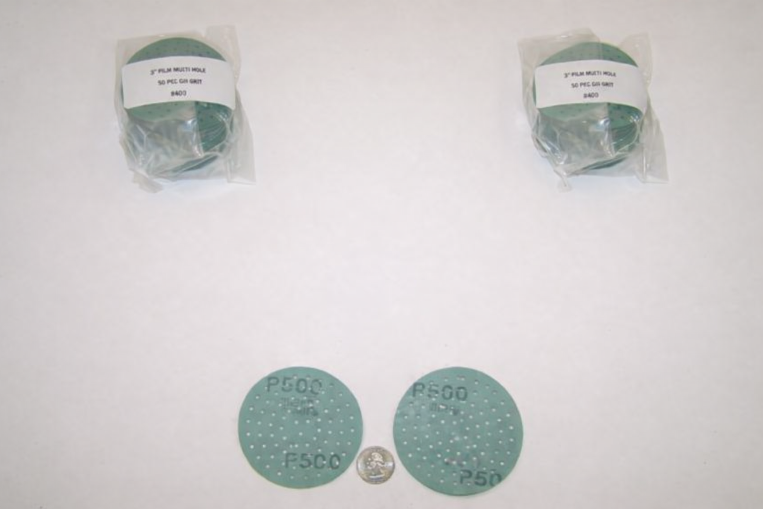3" MULTI HOLE H&L GREEN FILM DISCS 500 GRIT