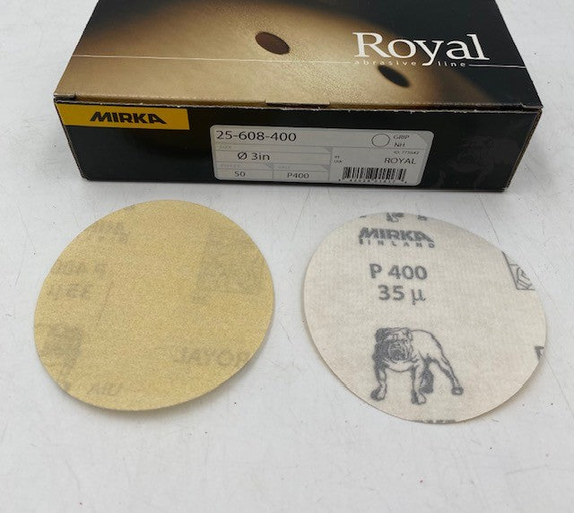 3" SOLID H&L MIRKA ROYAL PREMIUM WHITE DISCS 400 GRIT