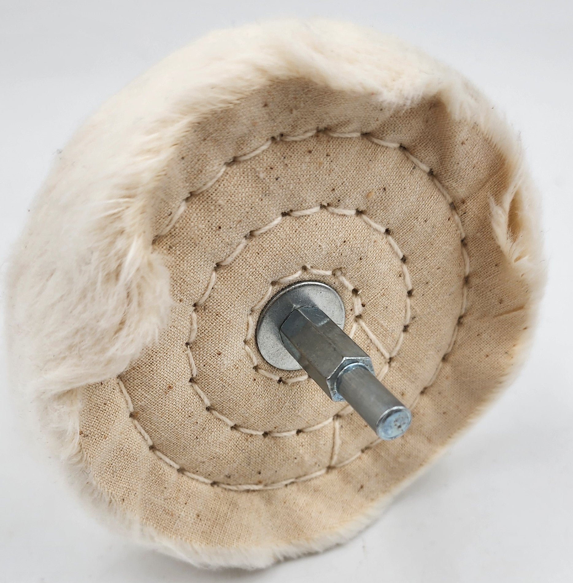 4" DIAM. BUFFING WHEEL MED w/ 1/4" METAL SHANK