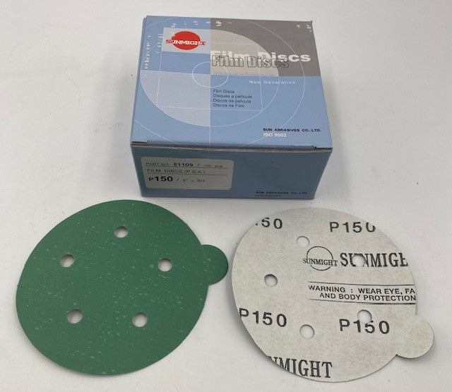 5 HOLE PSA SUNMIGHT GREEN FILM BACKED DISCS