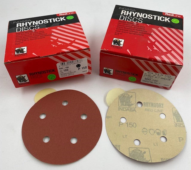 5 HOLE PSA RED RESIN (INDASA) DISCS