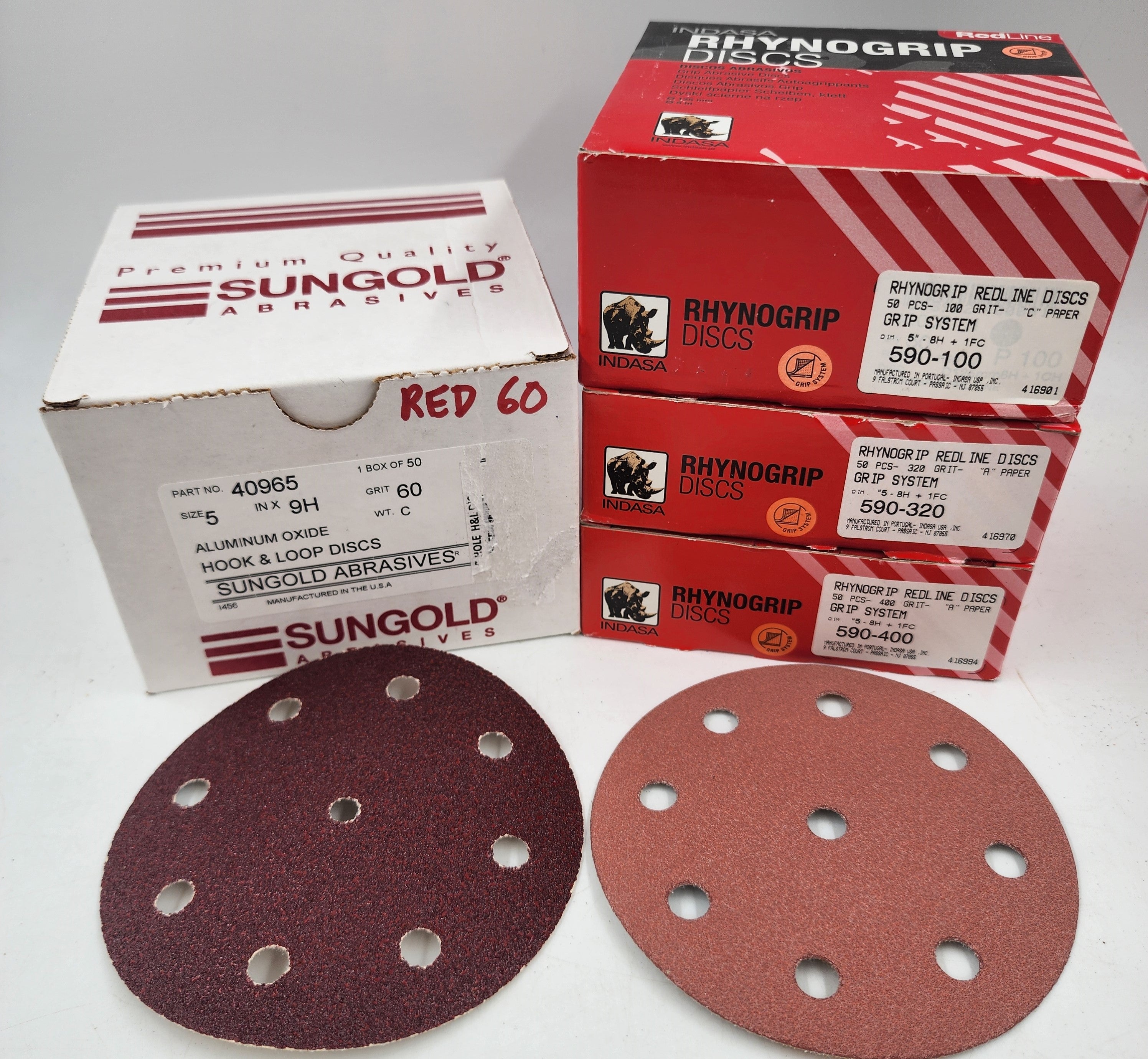 9 HOLE H&L INDASA WHITE AO RESIN FESTOOL DISCS