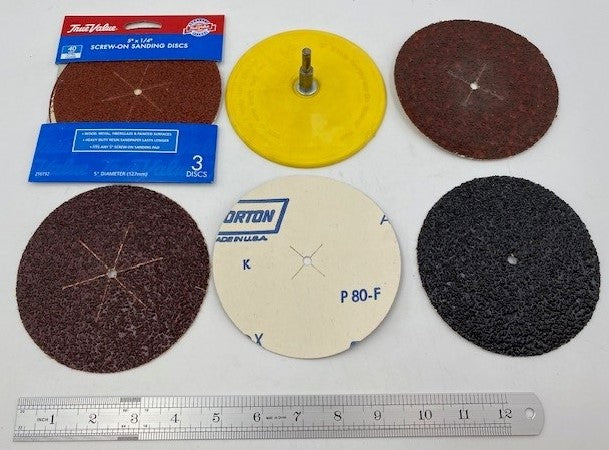 SC EDGER DISCS KIT/BACK UP PAD WITH 1/4 SHANK + 50 DISCS ASSORTED GRITS