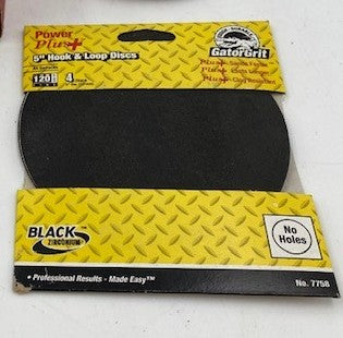 5" SOLID H&L GATOR BLACK ZIRCONIA DISCS