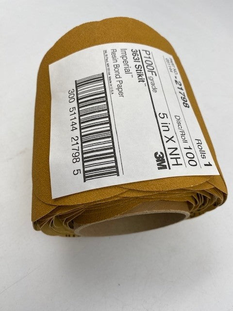 5" SOLID PSA (3M 363I) ROLL DISCS 100F GRIT