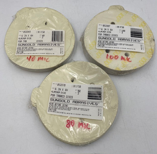 6" 6 HOLE PSA (WHITE FILM) MICRON DISCS
