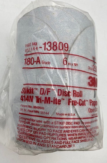 6" 6 HOLE PSA (3M 13809) WHITE TRI-M-ITE 414N ROLL DISCS