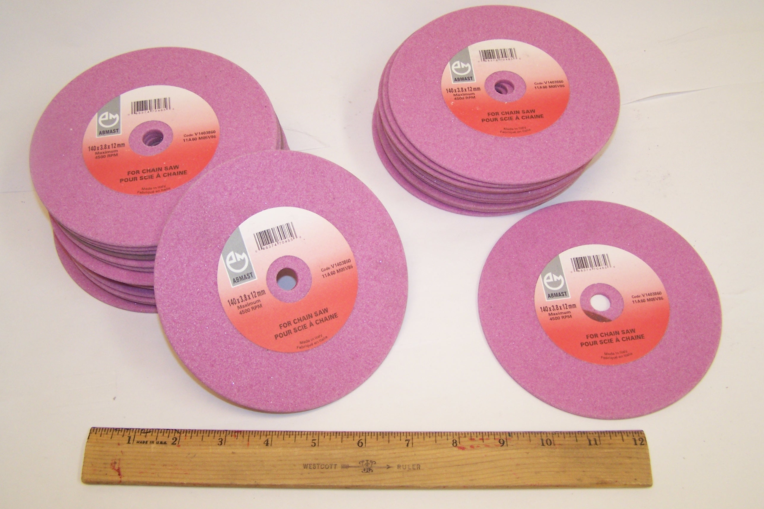 5 1/2" X 5/32" X 1/2" Chainsaw Sharpening Wheel (Italy)