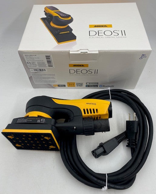 Mirka DEOS II 343X 3" x 4" H&L Electric Orbital Sander – Vacuum Ready, 3mm Orbit (MID3434044US)