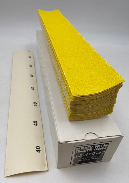 2 3/4" X 17 1/2" PLAIN PREMIUM YELLOW A.O. FILE BOARD SHEETS 40E GRIT