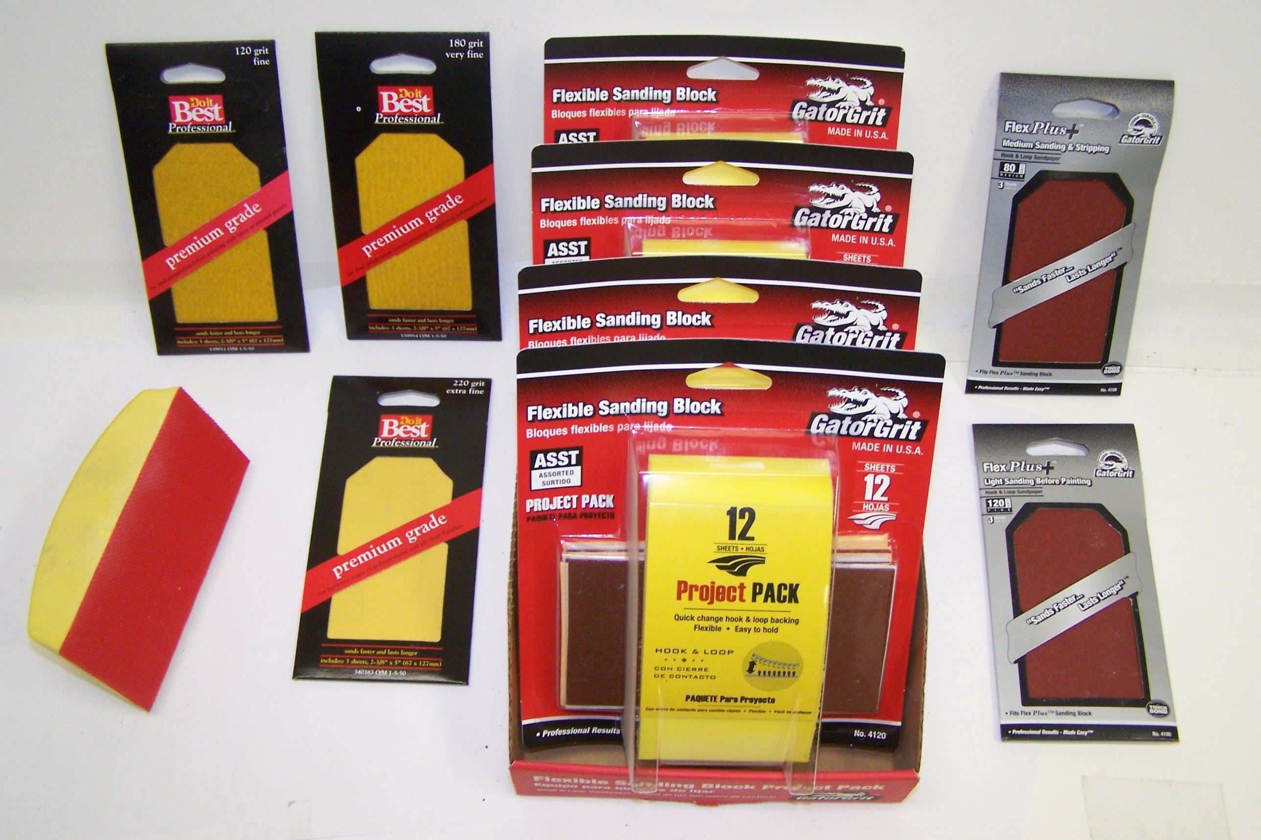 GOLD AO H&L SANDING BLOCK KIT + 12 SHEETS