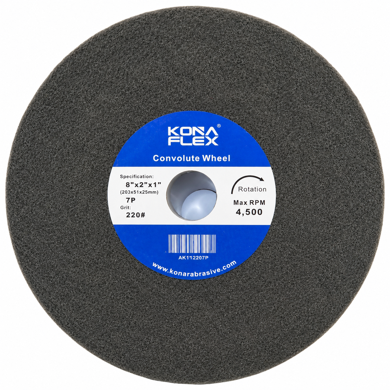 8" X 2" X 1" Convoluted Wheel (IMPORT) 4500 RPM
