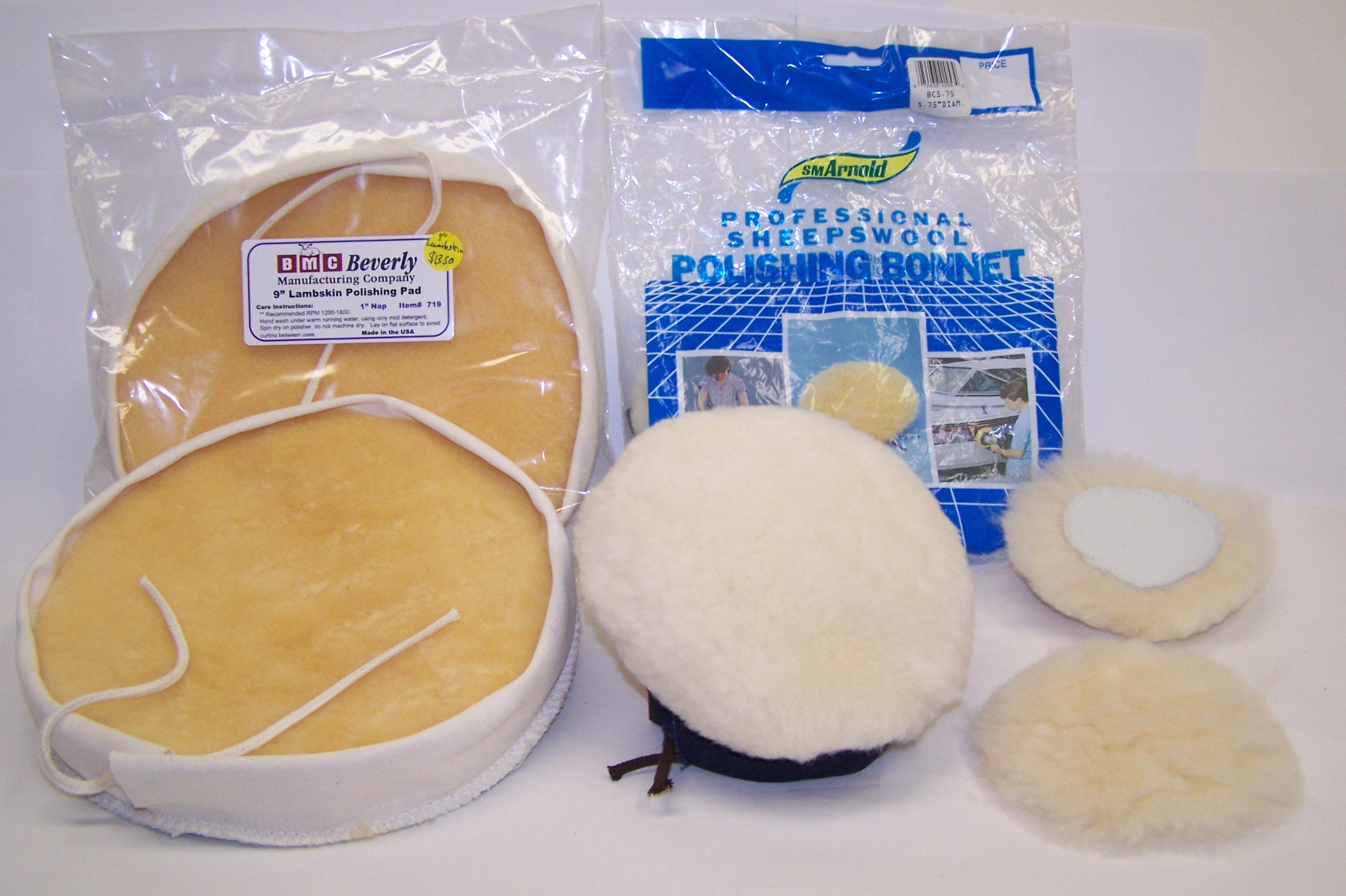 9" Lambskin Tie on Bonnet (fits over 8" sander) made in Vermont