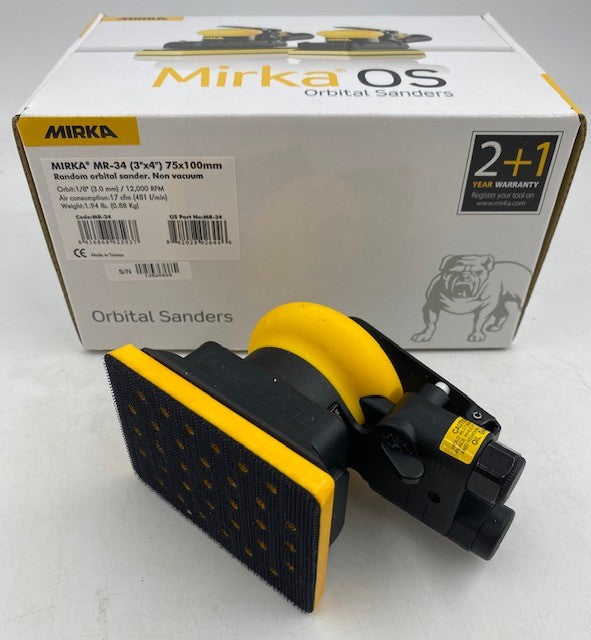 Mirka MR34 3" X 4" Pneumatic, Hook & Loop (H&L) Non – Vacuum sander