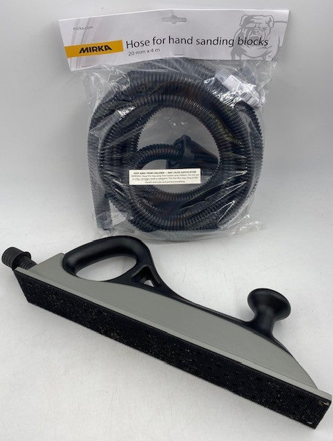 2-3/4" x 16-1/2" Mirka H&L Vacuum Hand Sanding Block (MVHB316) and 4-Meter (13 ft.) Vacuum Hose for Connection to a Shop Vac