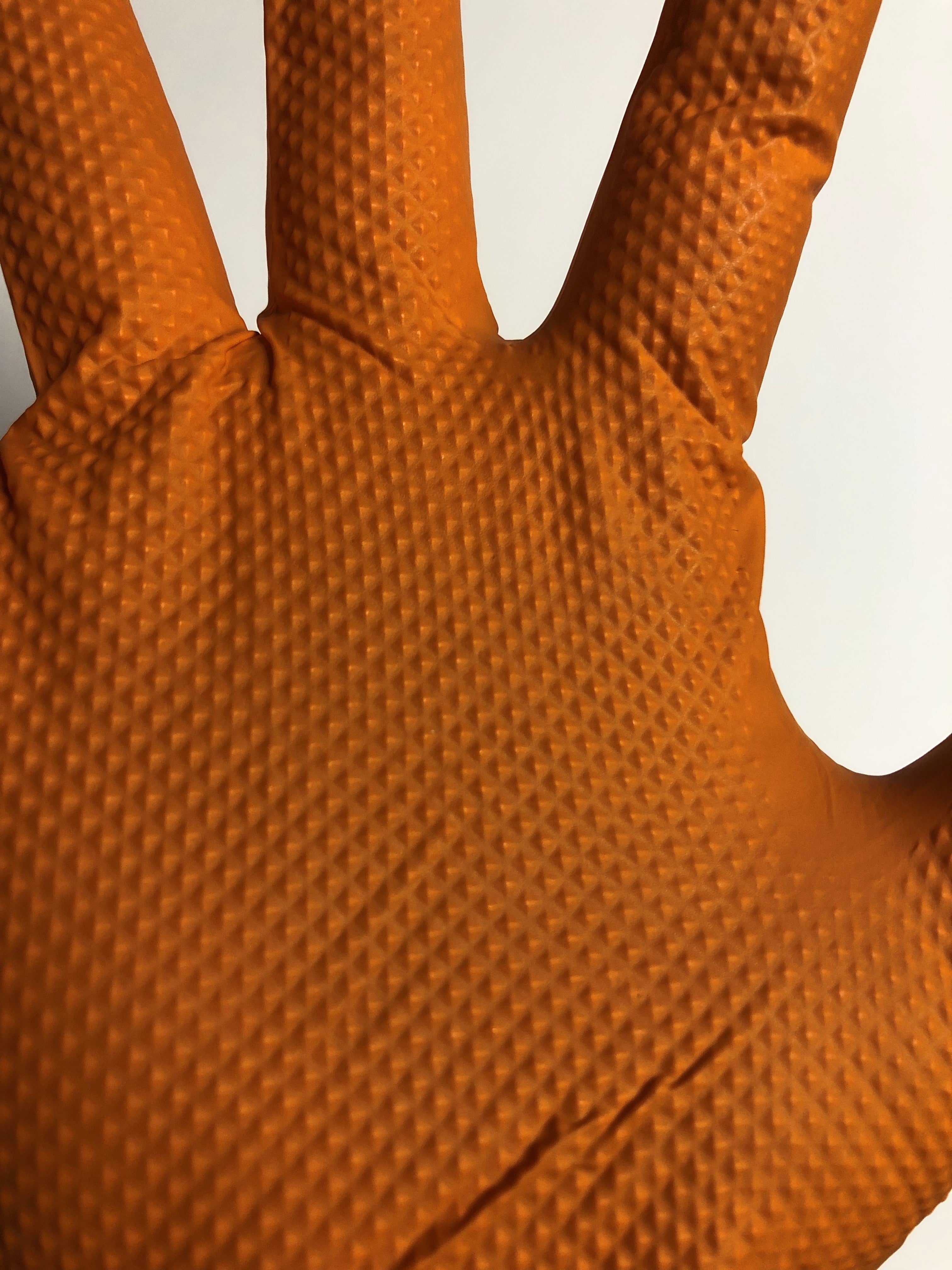 OUTRAGEOUS ORANGE NITRILE GLOVES XLARGE