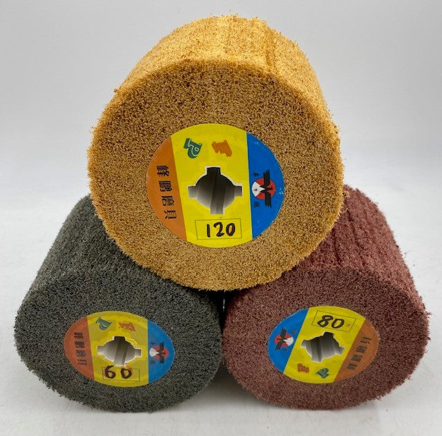 4 1/4 X 4 X 3/4" Key burnishing Non Woven Wheel