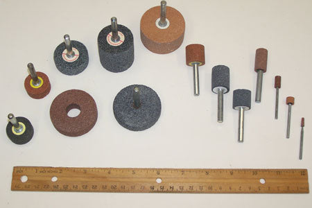 1/4" ABRASIVE CYLINDER MOUNTED ON 1/8" SHANKS
