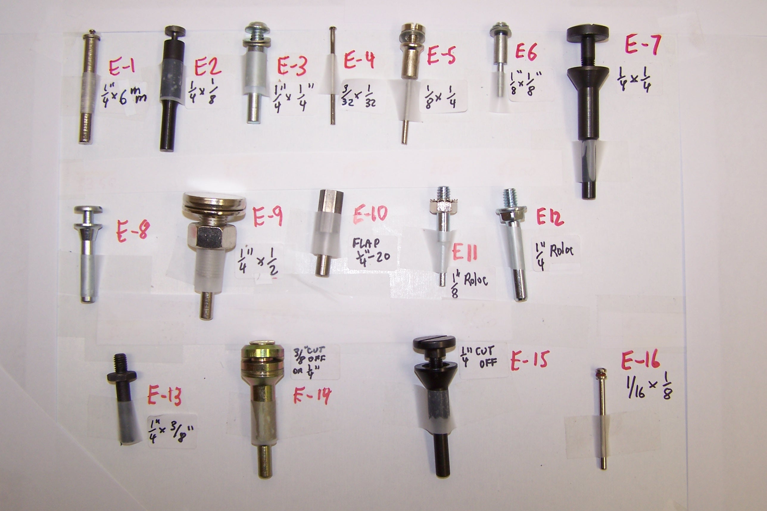 (E-16) 1/16 X 1/8 (1 1/2 OAL) MANDREL
