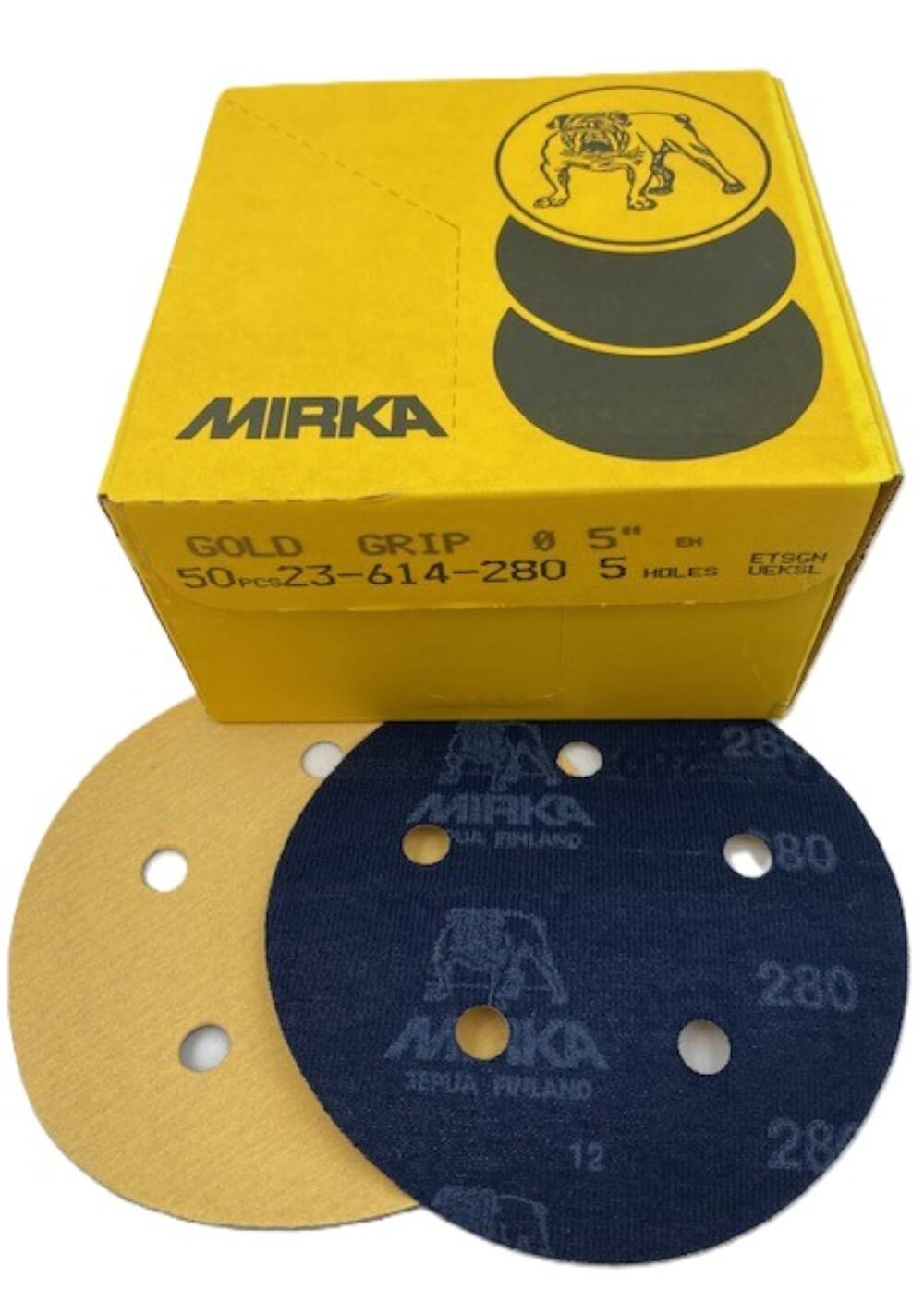 Mirka 5" 5-Hole Hook & Loop Discs - 350 Pc Variety Pack (Grits 280-1500)