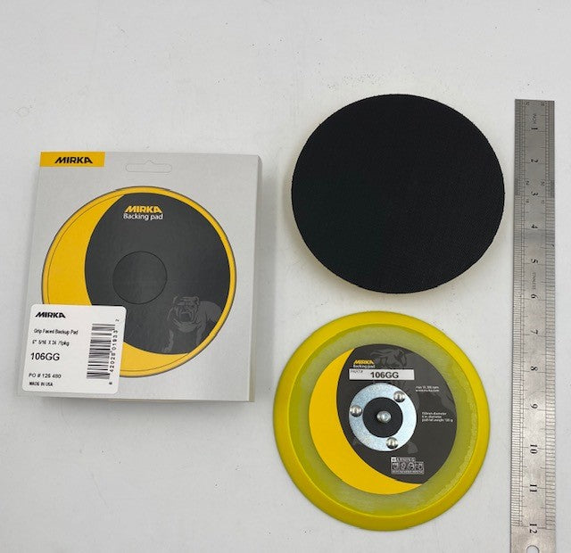 6" SOLID 5/16"-24 THREAD SHANK BACKUP PAD MIRKA (106GGP) USA H&L