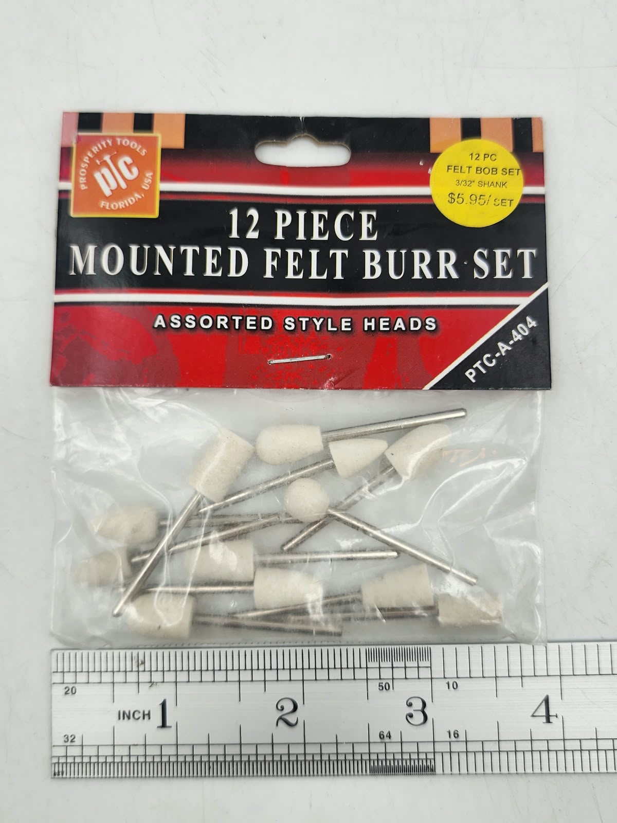12PC SMALL FELT POINTS - 1/8" SHANK ASSORTED SHAPES