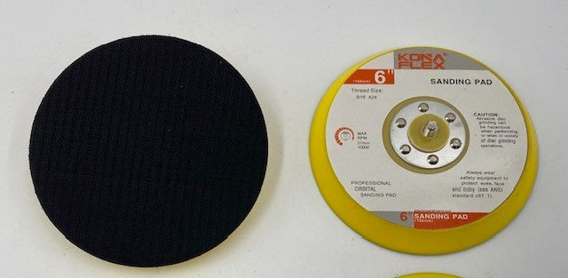 6" SOLID 5/16"-24 THREAD SHANK BACKUP PAD H&L