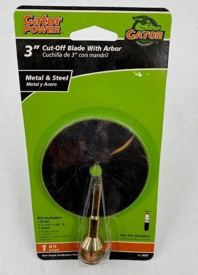 3" CUTOFF 1/16" THICK (USA) X 3/8" ARBOR with 1/4" SHANK MANDREL SET Special! (Autobody Master)