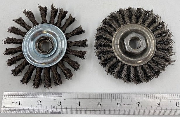 4" X 5/8"-11 STANDARD TWIST WIRE WHEEL .020 or .014 Wire 20,000 RPM WEILER USA