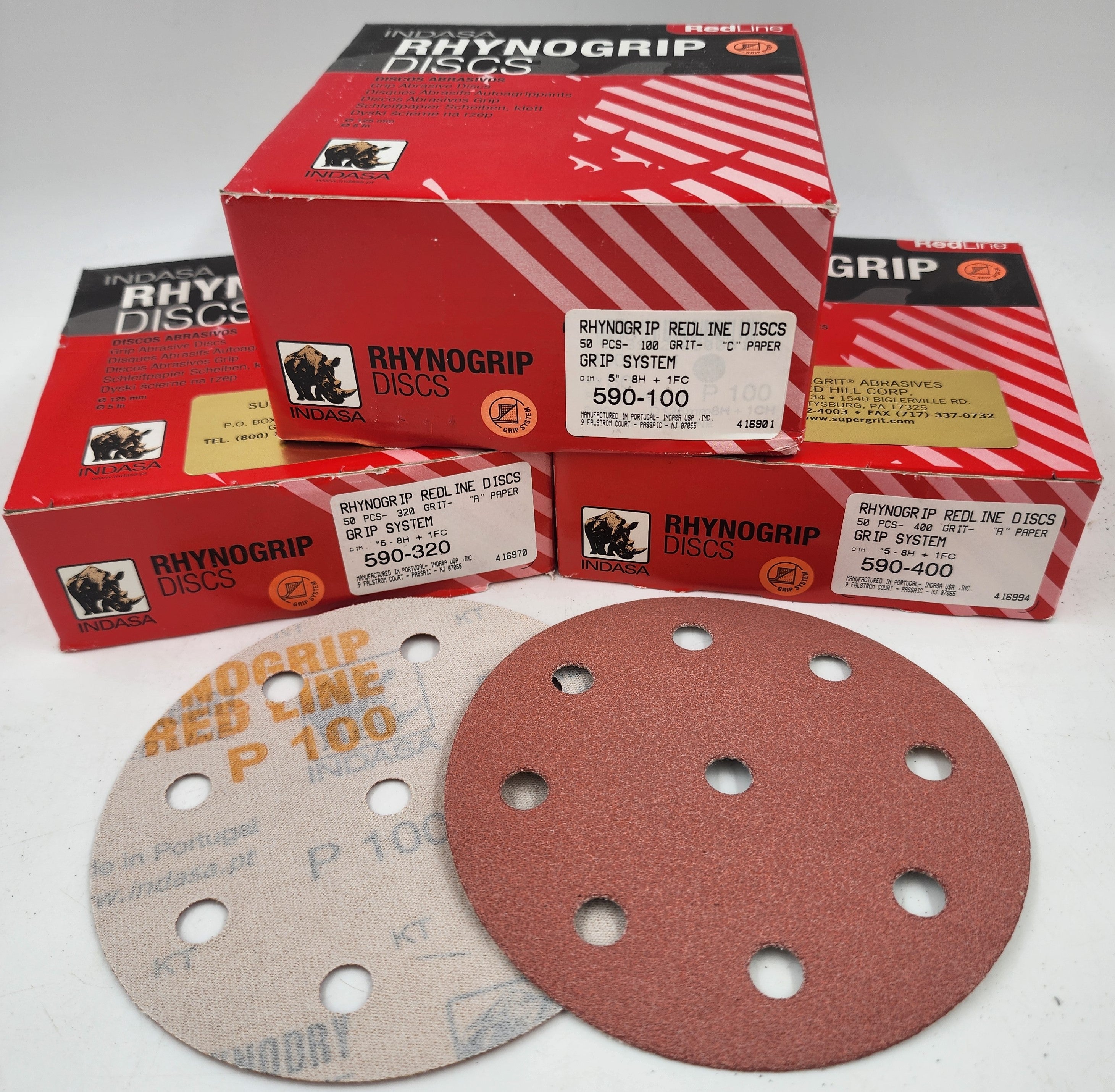 6" 9 HOLE (8 OUTER + CENTER HOLE) H&L INDASA RED RESIN DISCS