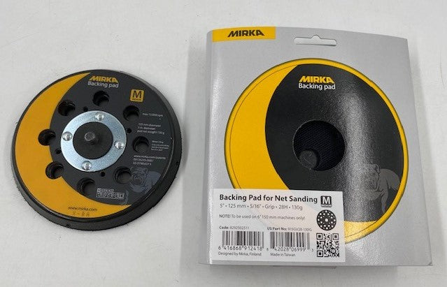 5" 28-HOLES 5/16-24 THREAD SHANK BACKUP PAD (Mirka 915GV28-130G) WEIGHTED FOR 6" SANDER H&L