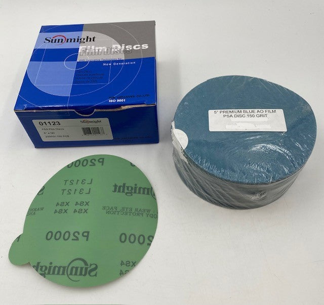 SOLID PSA BLUE FILM BACKED DEER BRAND DISCS (tabbed)