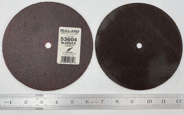 6" DIAM X .040 THICK X 3/8" ARBOR CUT-OFF WHEEL BULLARD, USA (53604) 14,200 RPM