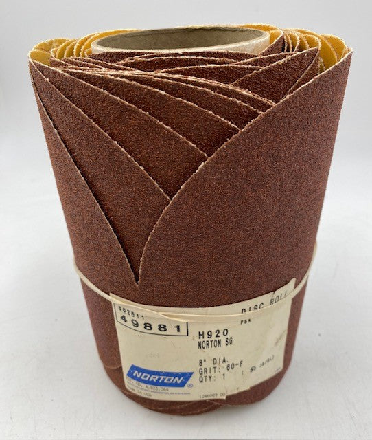 8" SOLID PSA NORTON RED SG CERAMIC IN ROLLS (49881)