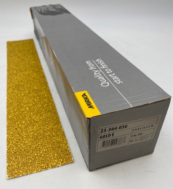 2 3/4" X 16 1/2" PSA MIRKA GOLD FILE BOARD SHEETS