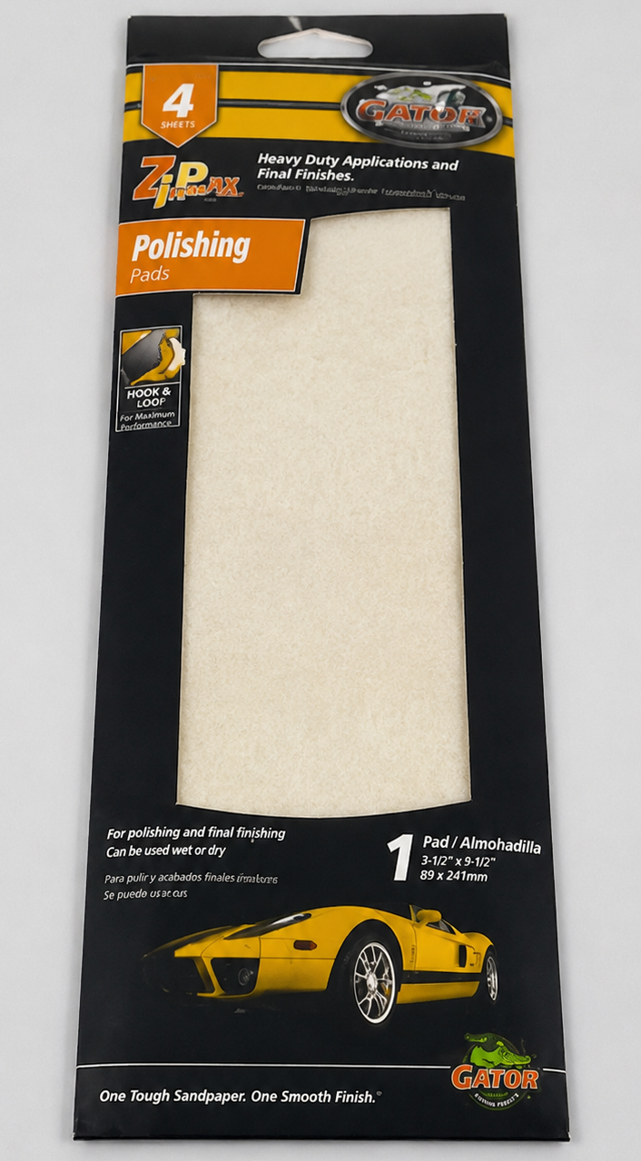 3 1/2" X 9 1/2" Hook & Loop Hand Polishing Kit – Holder & Felt Pad