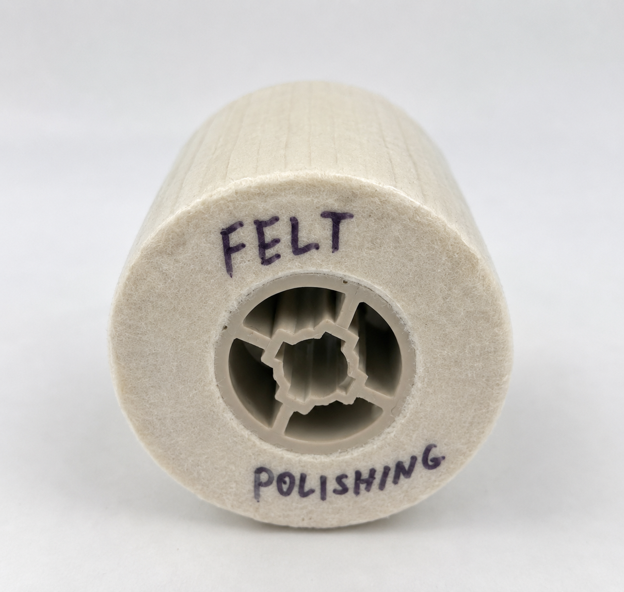 4 1/4" X 4" X 3/4" Key White Felt Polishing Wheel