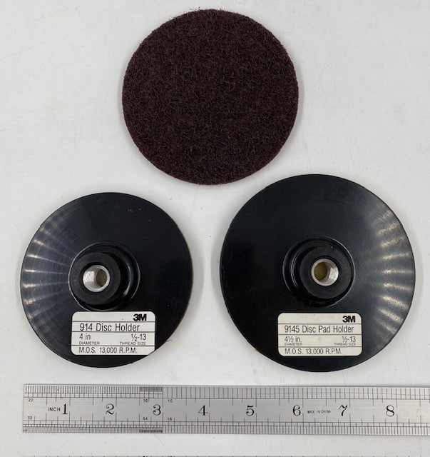 4 1/2" X 1/2-13 FEMALE THREAD ARBOR, BACKUP PAD LONG HOOK FOR NON WOVEN USA