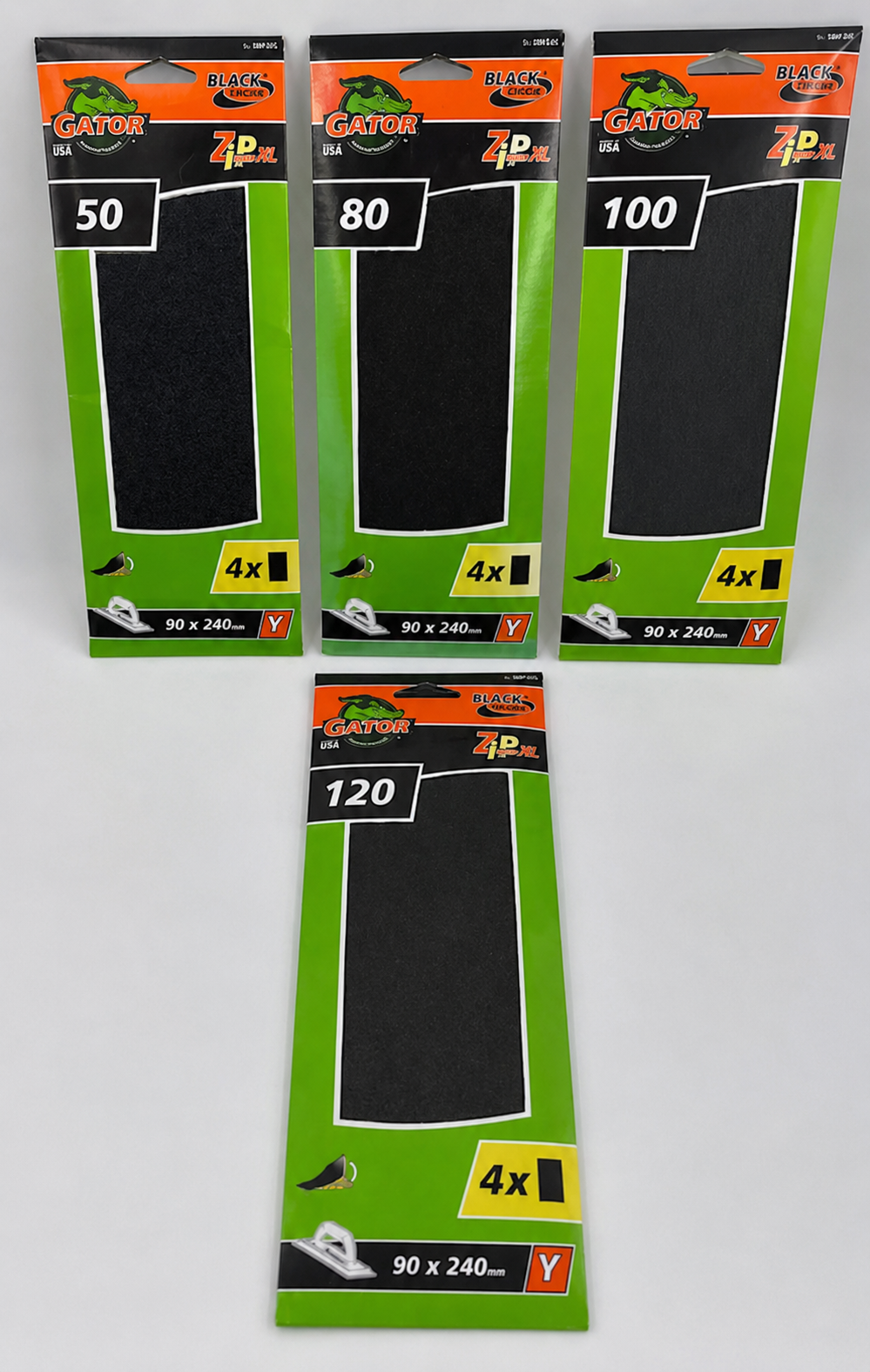 3½" X 9½" Premium Gator H&L Black Zirconia Drywall Sheets