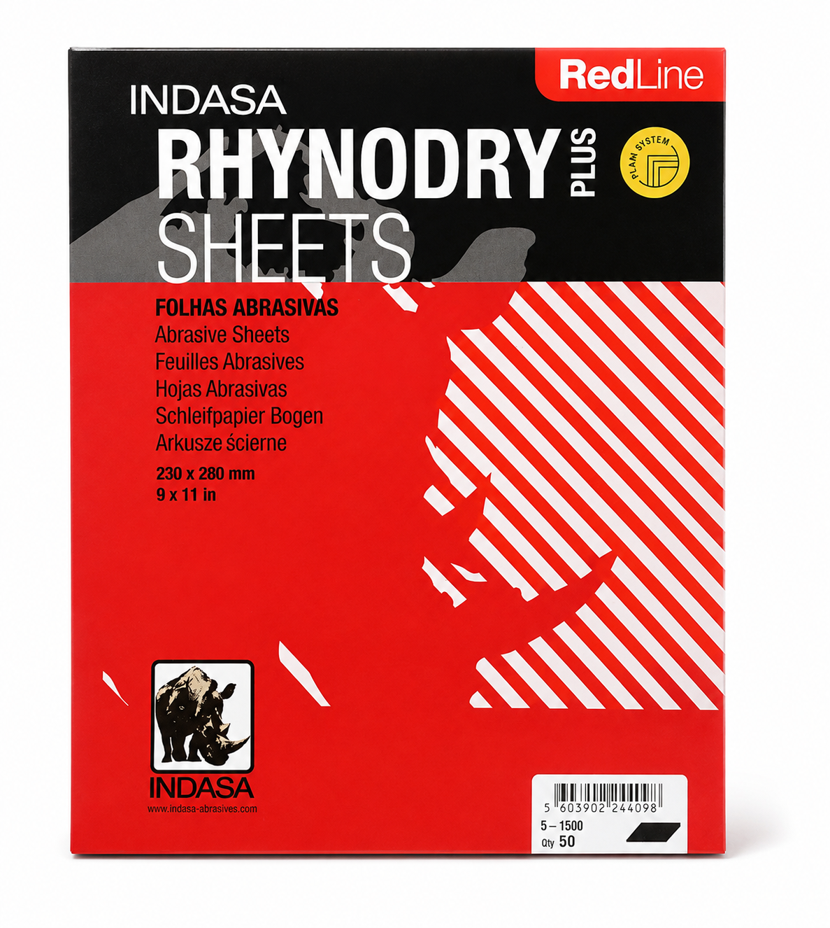 9" X 11" INDASA RED NO LOAD RHYNODRY SHEETS