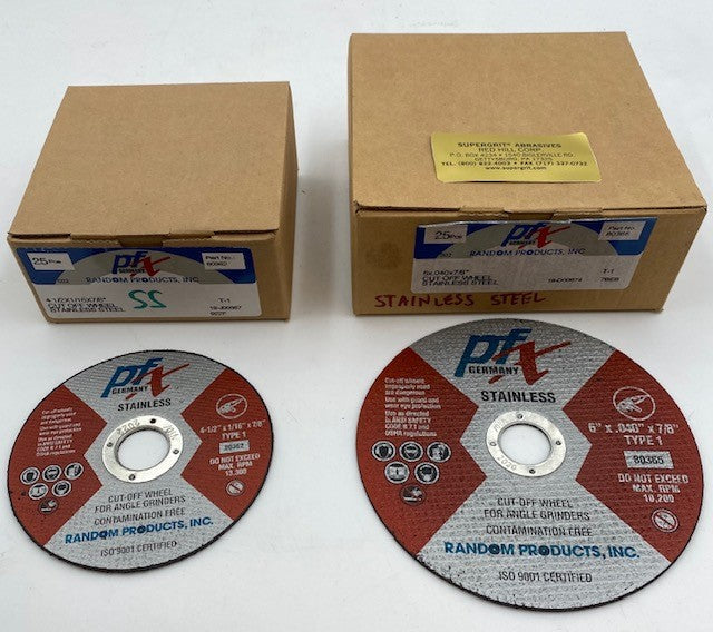6" DIAM X .040 THICK X 7/8" Cut-Off Wheel Germany (80365) for Stainless Steel 10,200 RPM