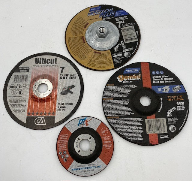 7" DIAM X 1/4" THICK X 5/8-11 METAL HUB GRINDING WHEEL SAIT (ITALY) A24N SS (20085)