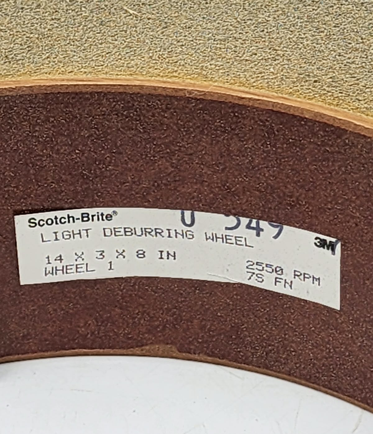 14" X 3" X 8" 3M (01698) Grey Light Very Fine Convoluted Deburring Wheel