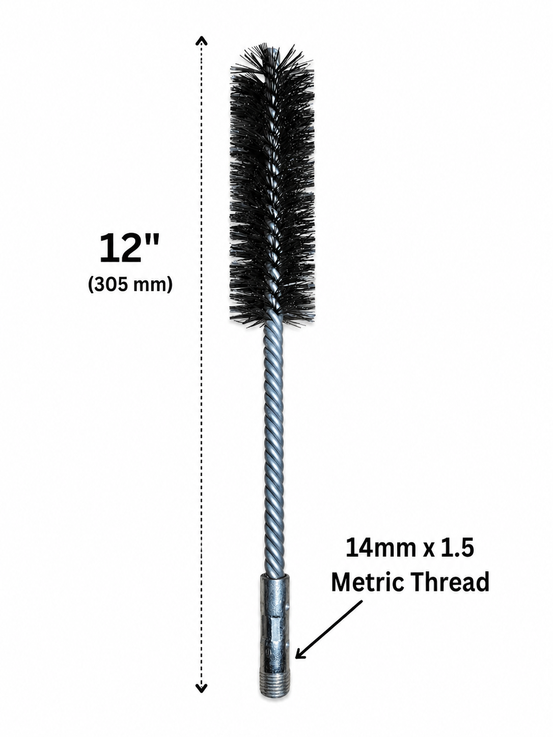 12" - 1 3/4" CYLINDRICAL STEEL FURNACE BRUSH USA