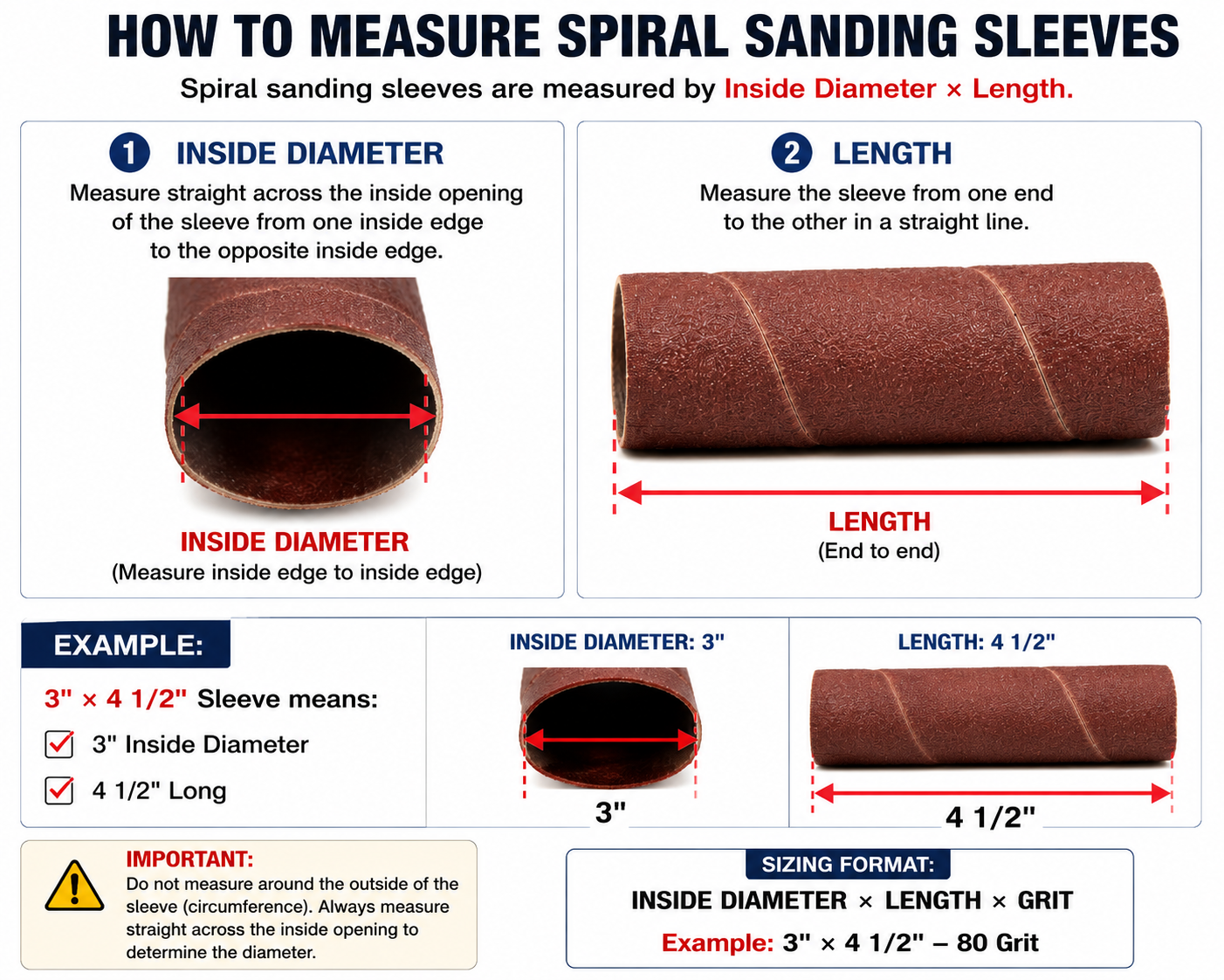 4-1/2",6" & 9" Length Aluminum Oxide (AO) SPINDLE SANDING SLEEVE